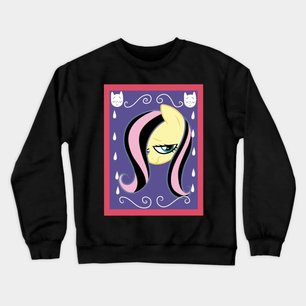 Goth Fluttershy card Crewneck Sweatshirt by CloudyGlow